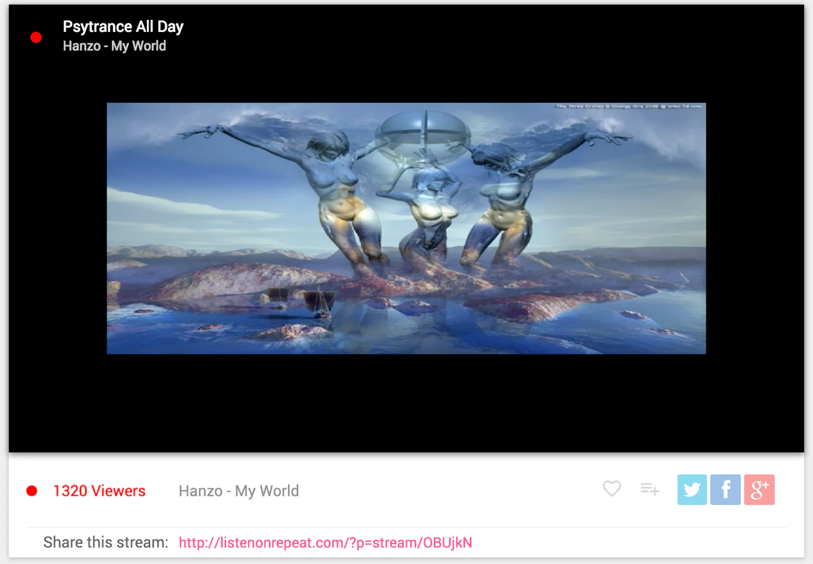 ListenOnRepeat screenshot — 24/7 curated music streams