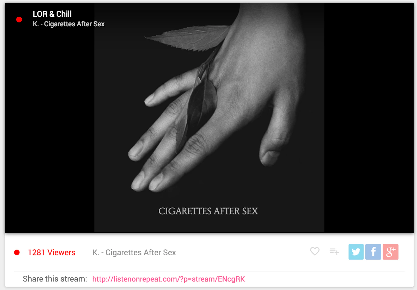 ListenOnRepeat screenshot — 24/7 curated music streams