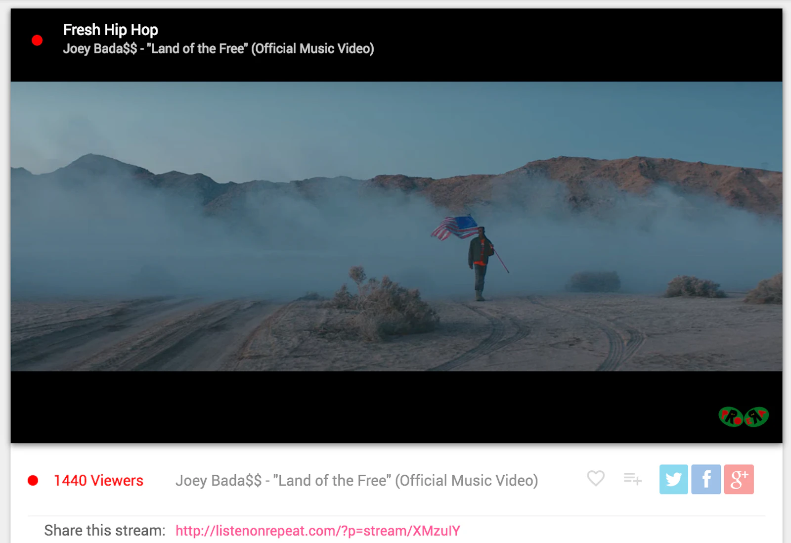 ListenOnRepeat screenshot — 24/7 curated music streams