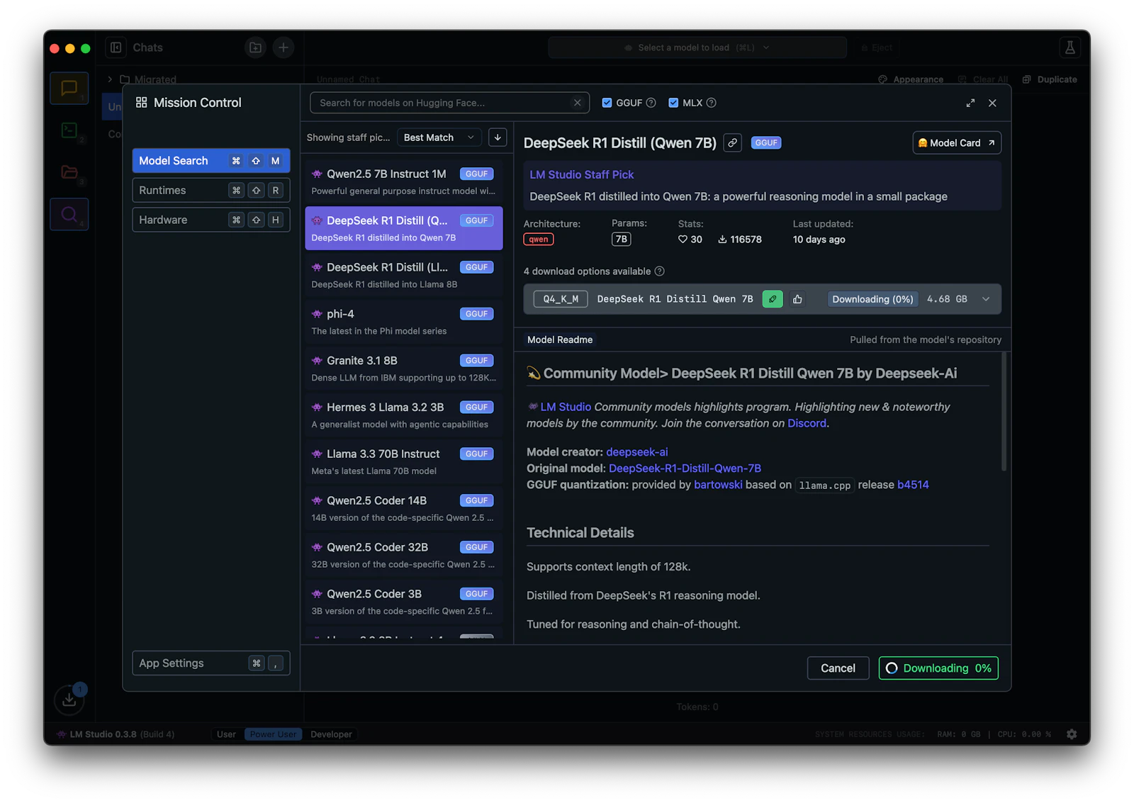 LM Studio screenshot — Discover, download, and run local LLMs (incl. DeepSeek R1)