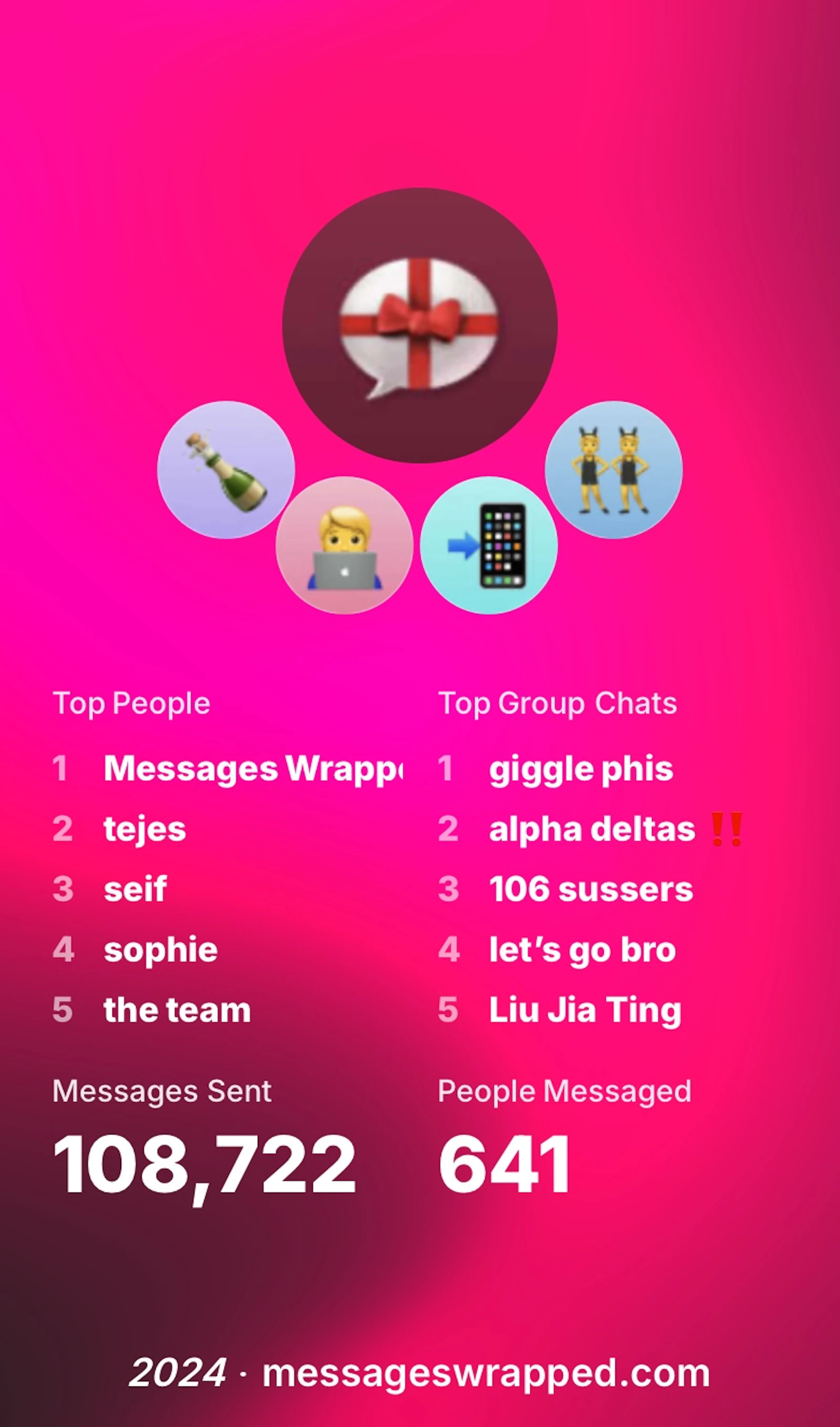 Messages Wrapped screenshot — Spotify Wrapped, but for your texts
