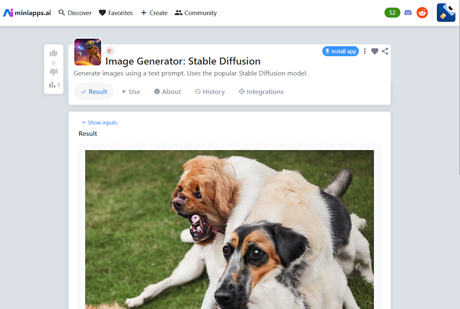 Miniapps.ai screenshot — Easily create and share AI-powered mini apps