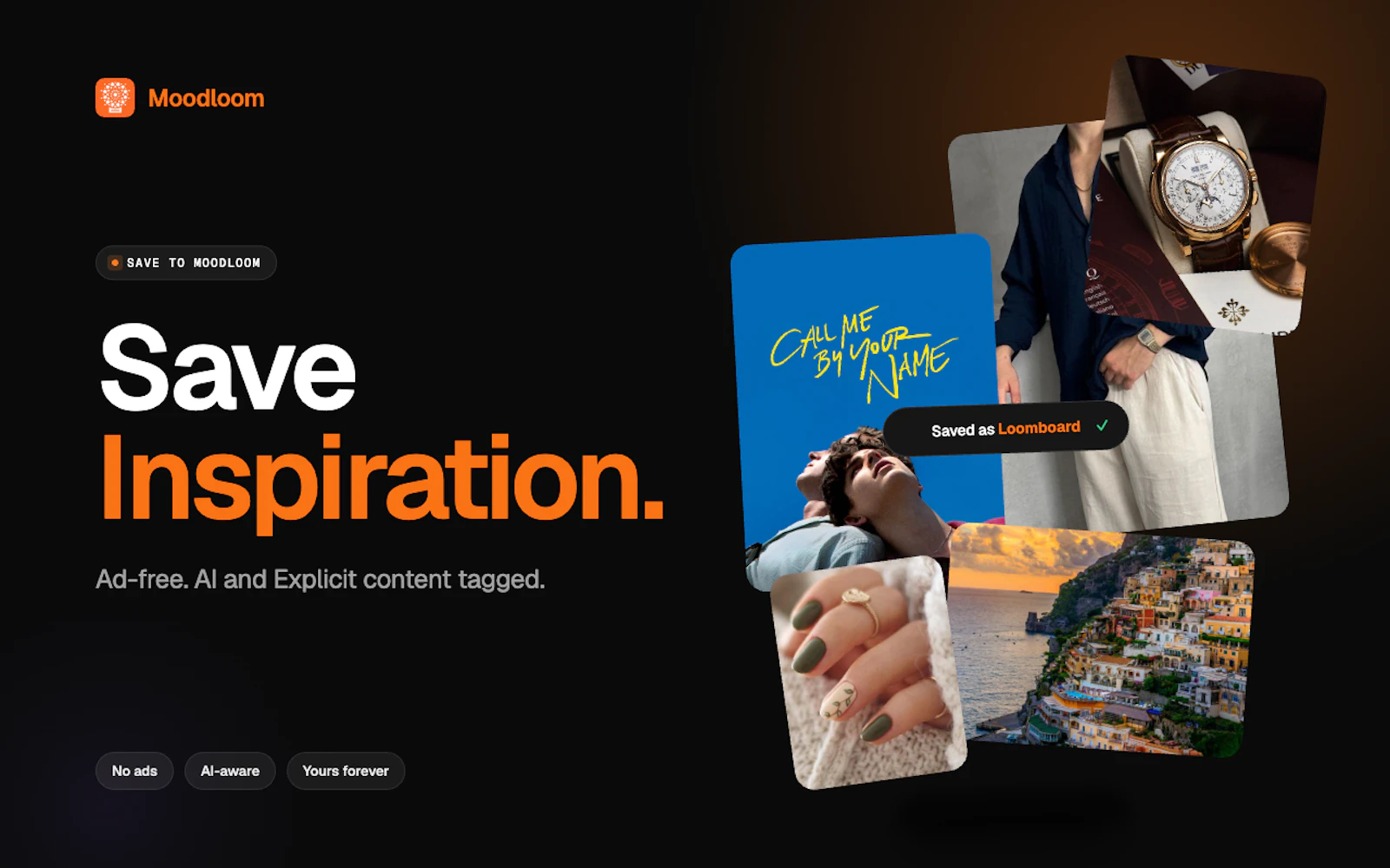 Moodloom screenshot — Ad-free Pinterest Alternative with AI content filtering 