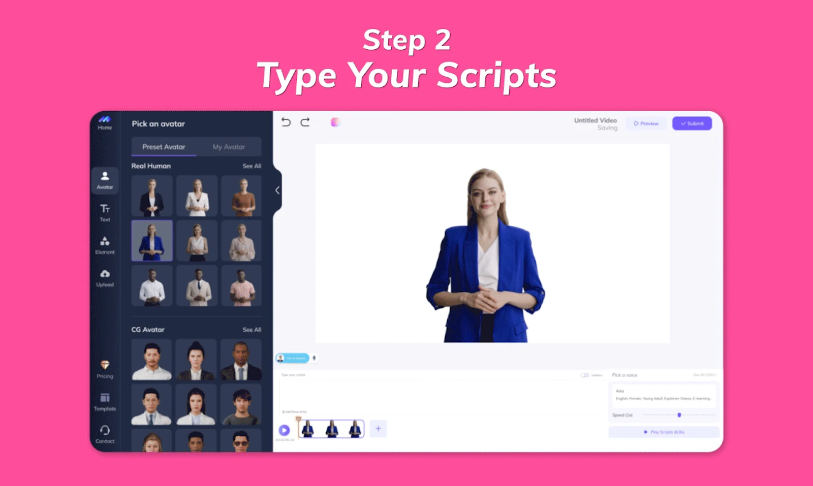 Movio.la screenshot — Create real-human videos from text in your browser