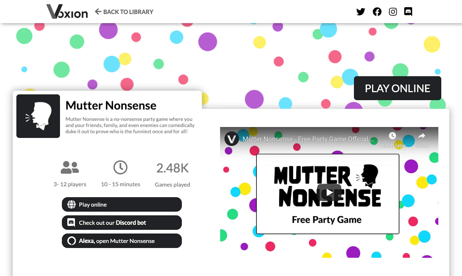 Mutter Nonsense screenshot — Phone-Connect Party Game For Alexa, The Web, and Discord!