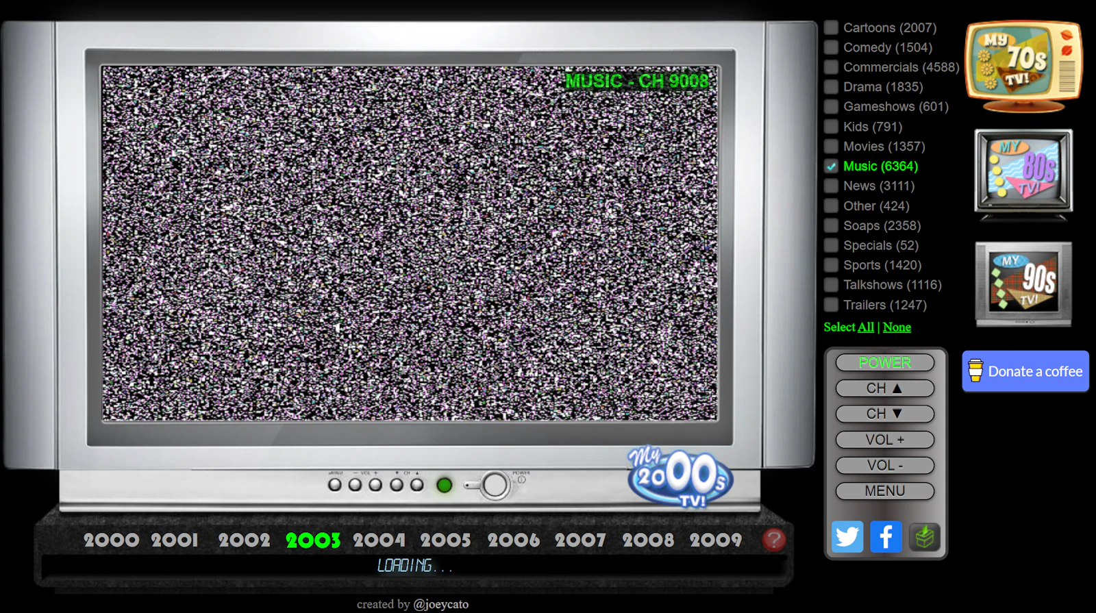 My 2000's TV screenshot — Relive the early 2000's via this nostalgic TV simulator