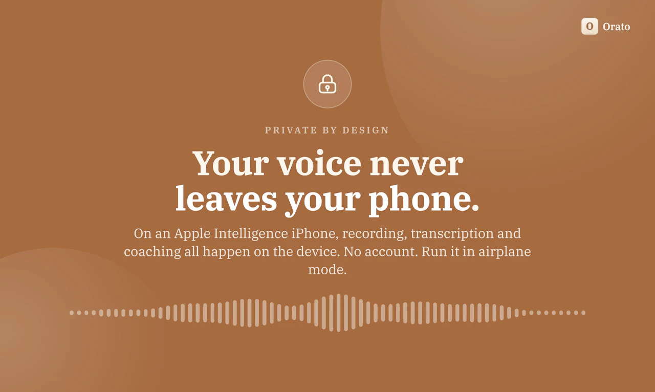 Orato screenshot — Practice speaking with AI.