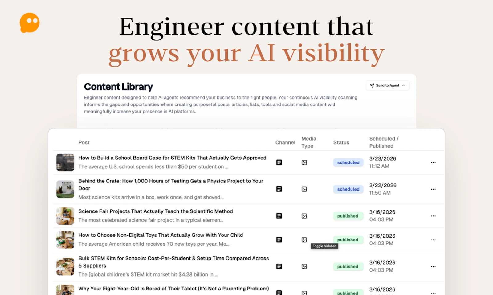 Pendium screenshot — Help AI agents recommend you more often to the right people