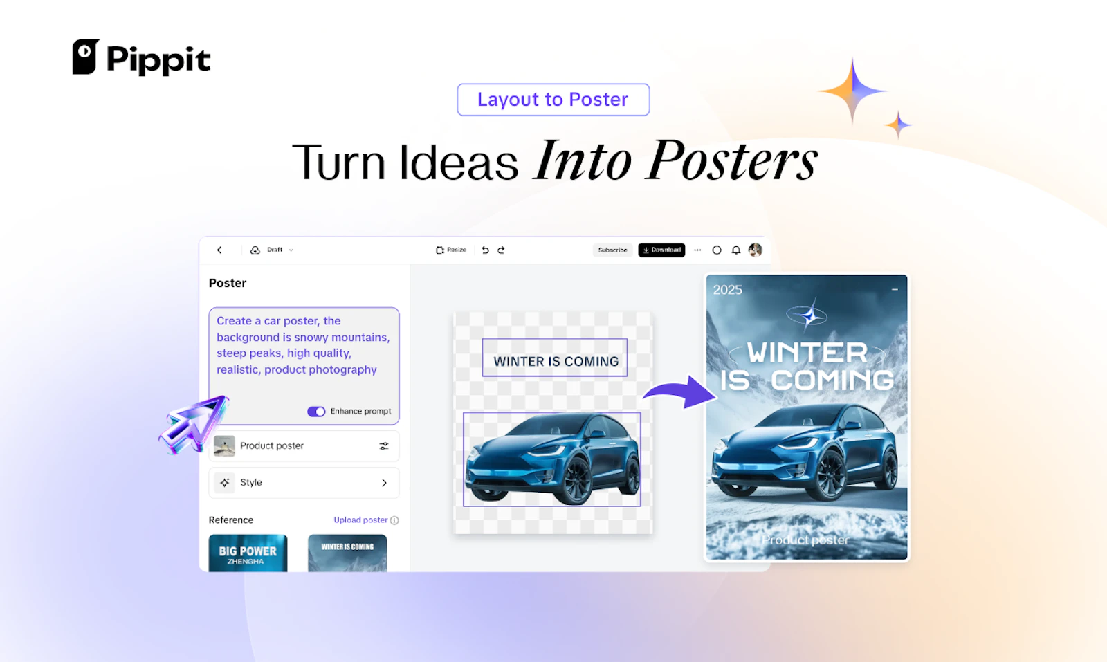 Pippit AI screenshot — Your smart video & image creator for marketing success
