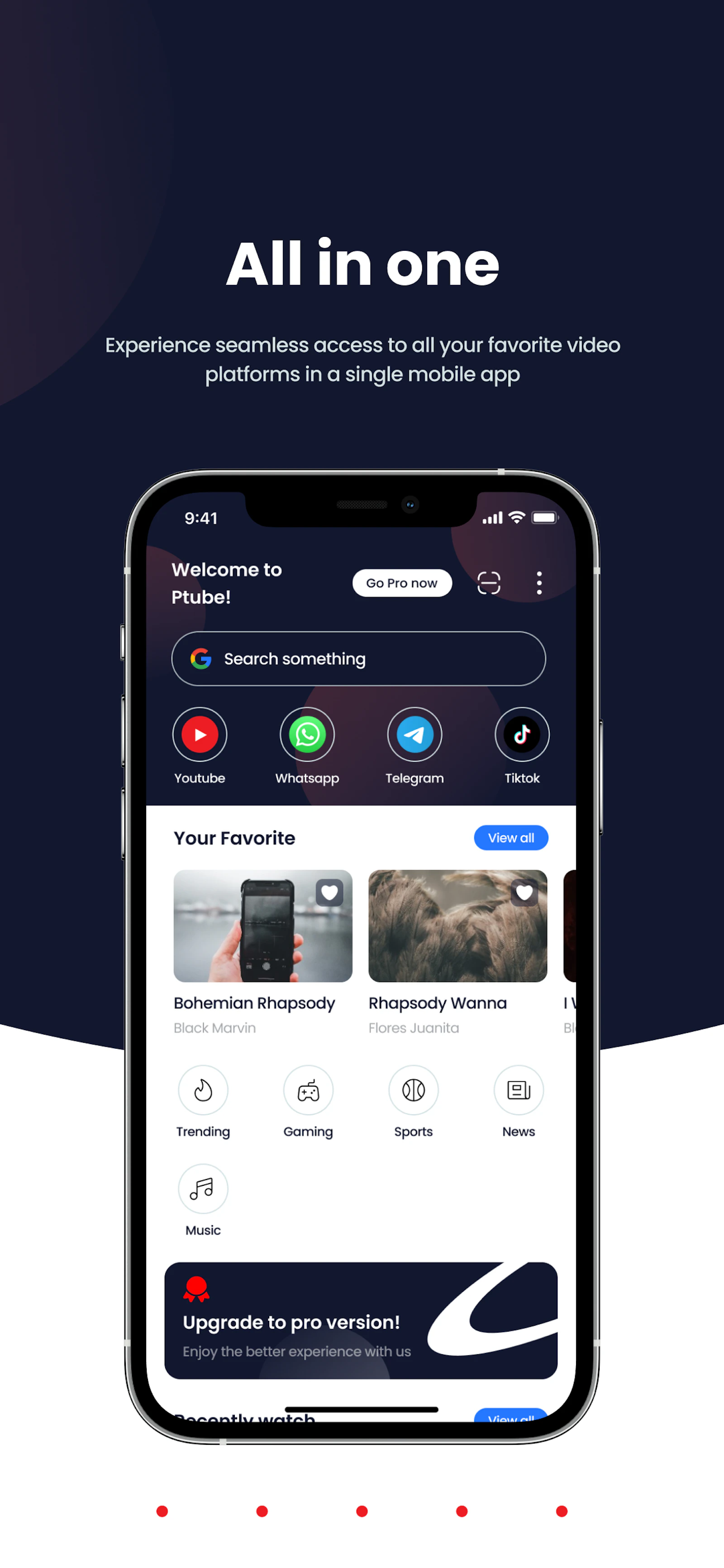 PTube screenshot — Video lite, block ads