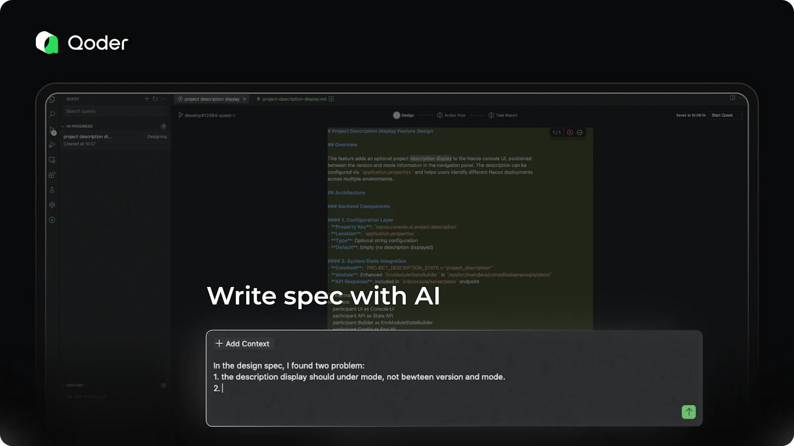 Qoder screenshot — Qoder is an agentic IDE for real software development.