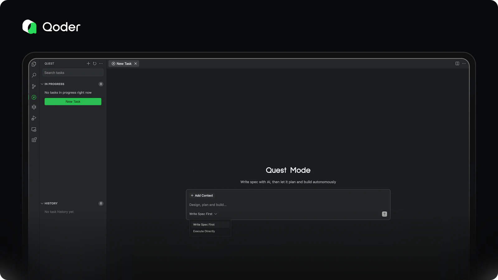 Qoder screenshot — Qoder is an agentic IDE for real software development.