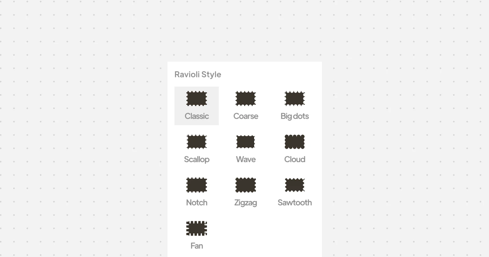 Ravioli screenshot — Create custom stamp shapes