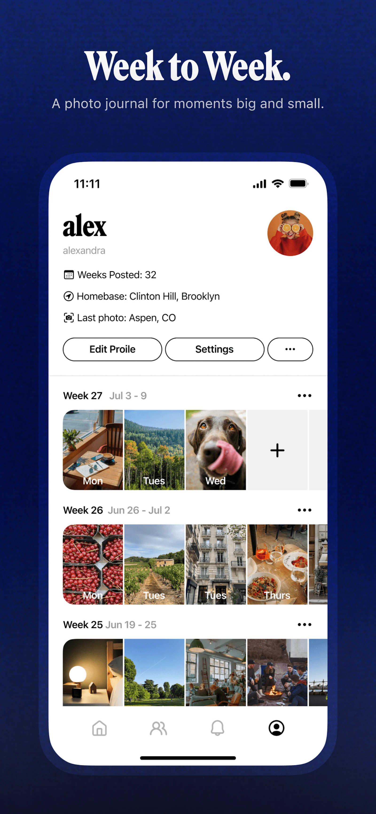 Retro screenshot — A friends-only photo journal for moments big and small