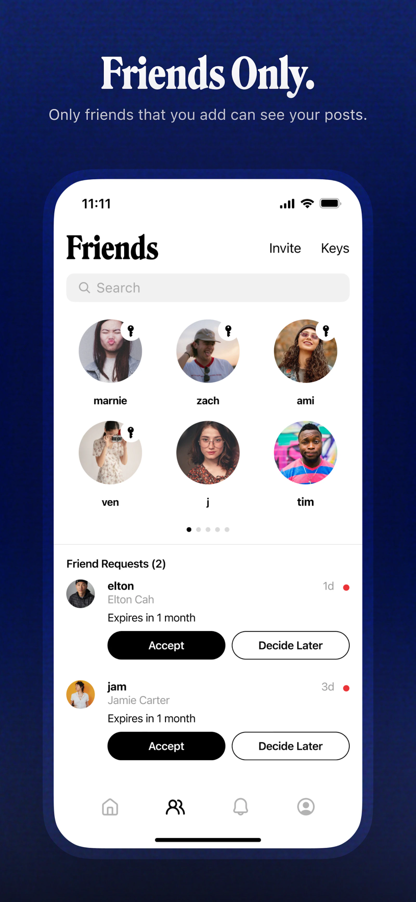 Retro screenshot — A friends-only photo journal for moments big and small