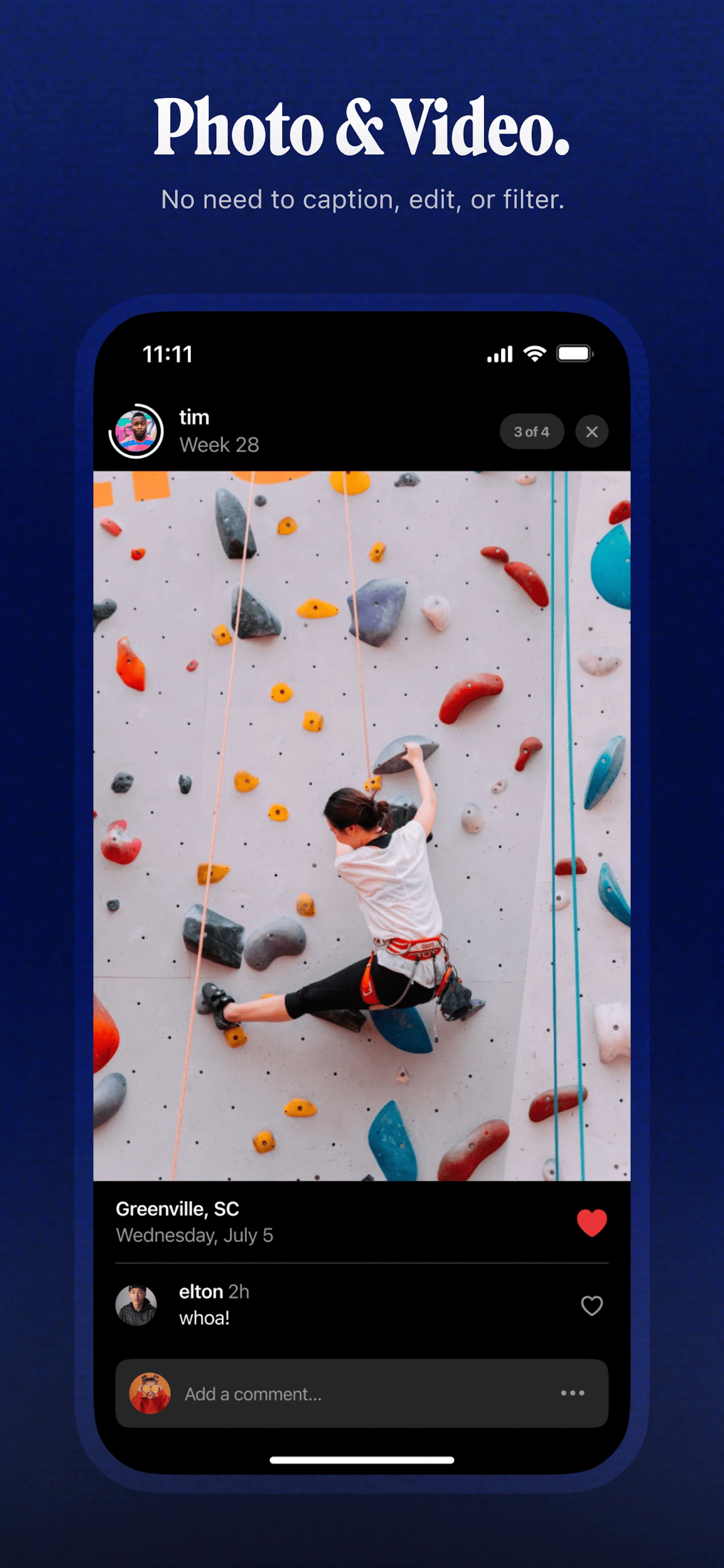 Retro screenshot — A friends-only photo journal for moments big and small