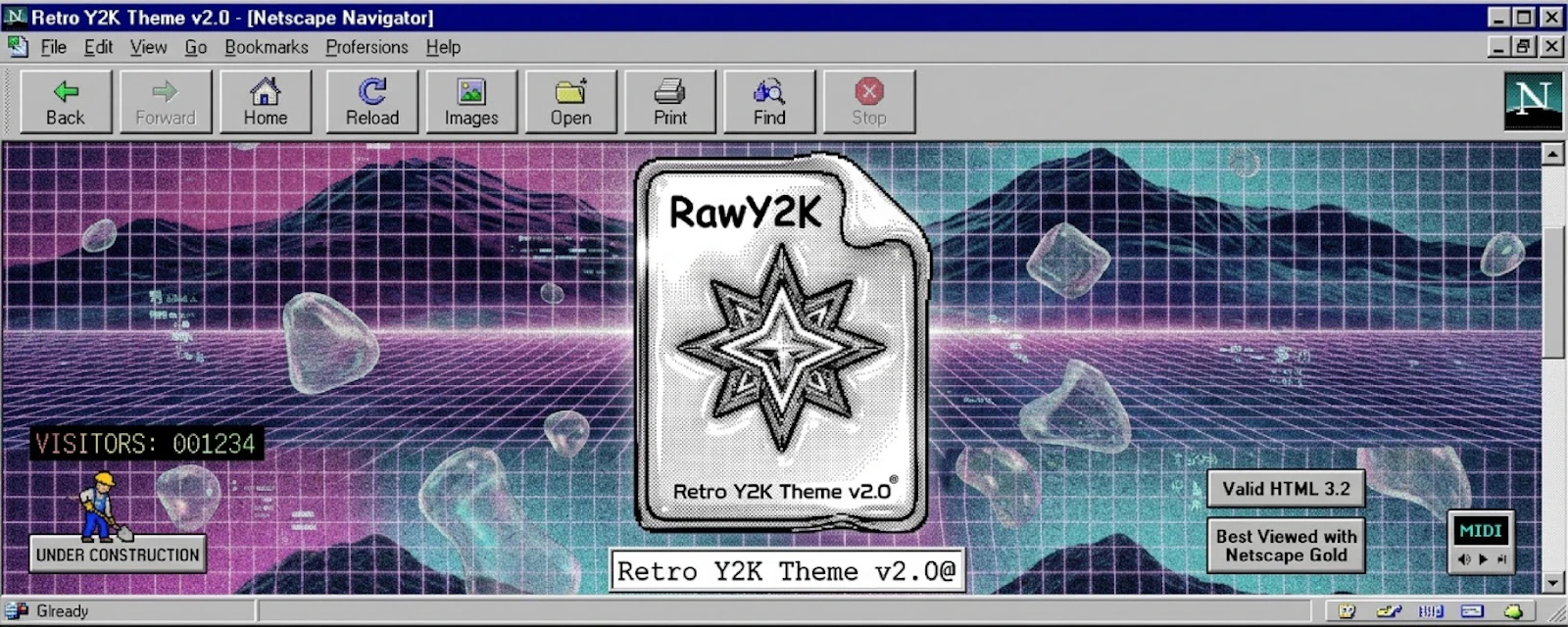 Retro Y2K Theme screenshot — Customize any website with a vintage 90s & Y2K retro theme