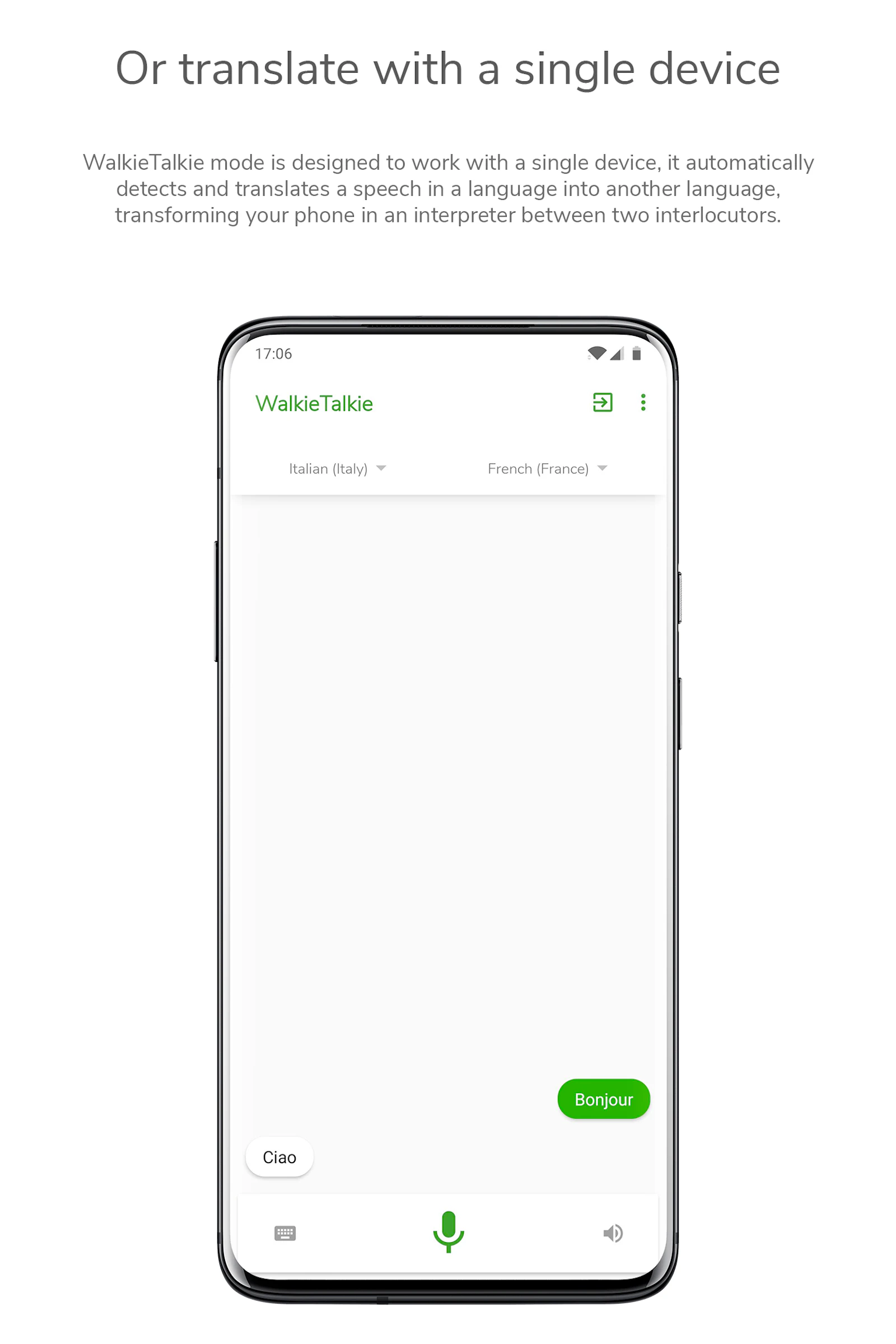 RTranslator screenshot — World's first open-source simultaneous translation app.