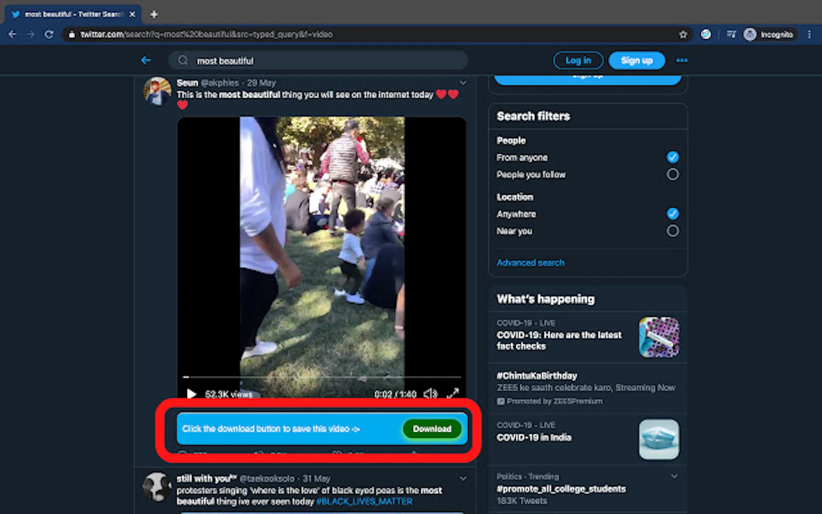 Savetweetvid preview