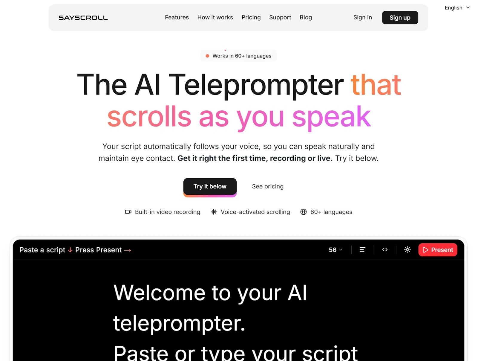 Sayscroll preview