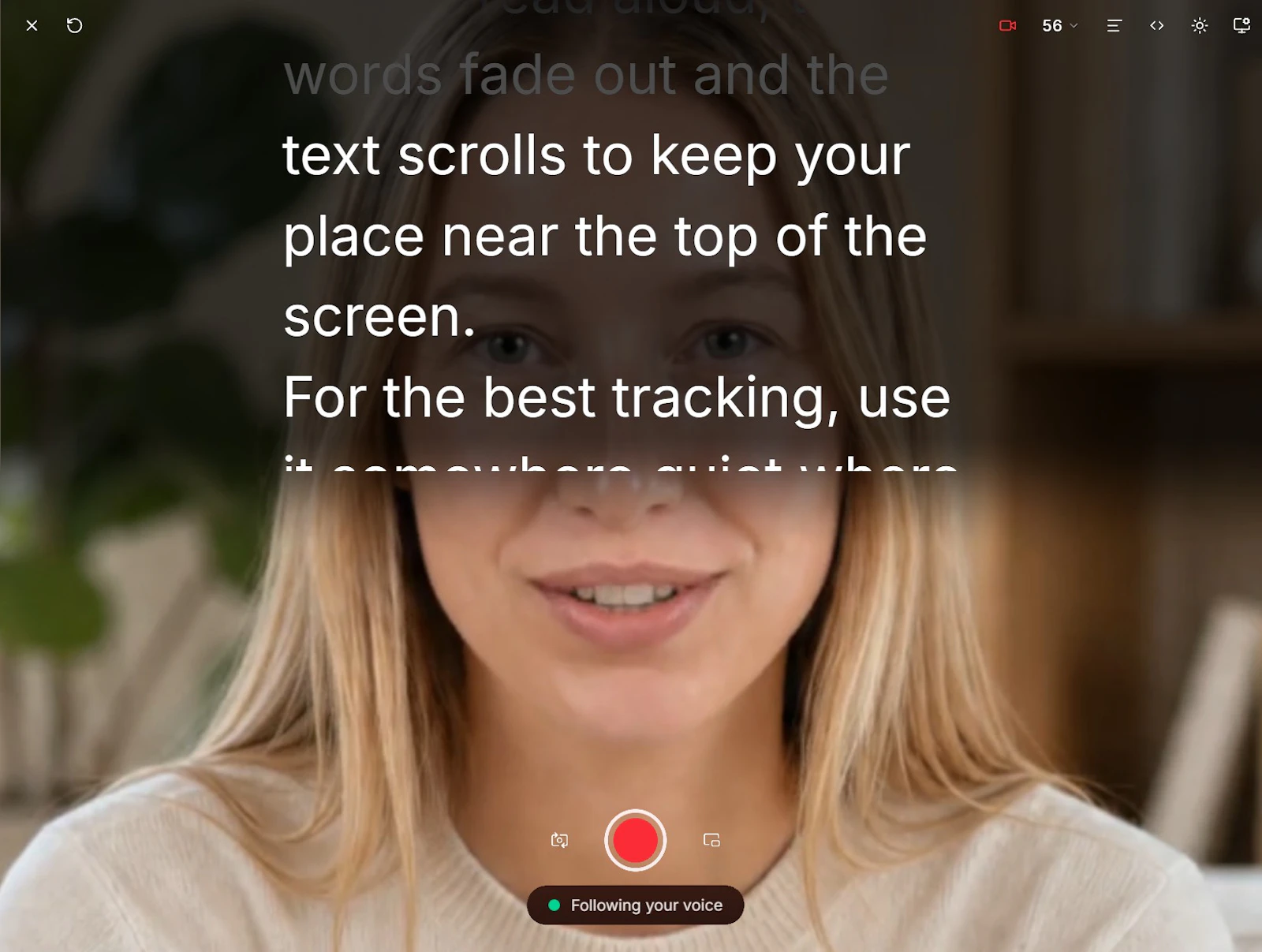Sayscroll screenshot — The AI Teleprompter that scrolls as you speak