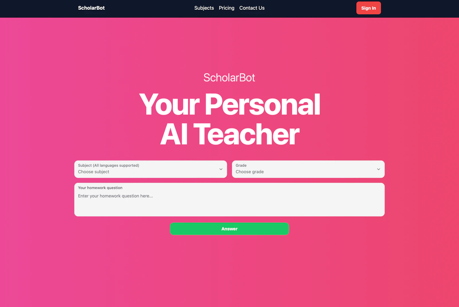 Scholarbot AI screenshot — Your free AI homework solver for smarter learning