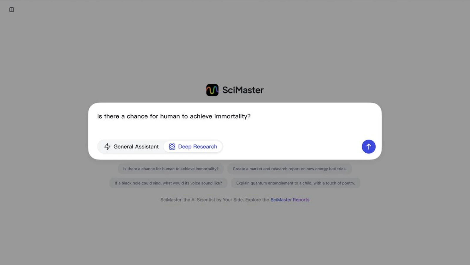 SciMaster screenshot — Your scientist friend, accelerating every step of research