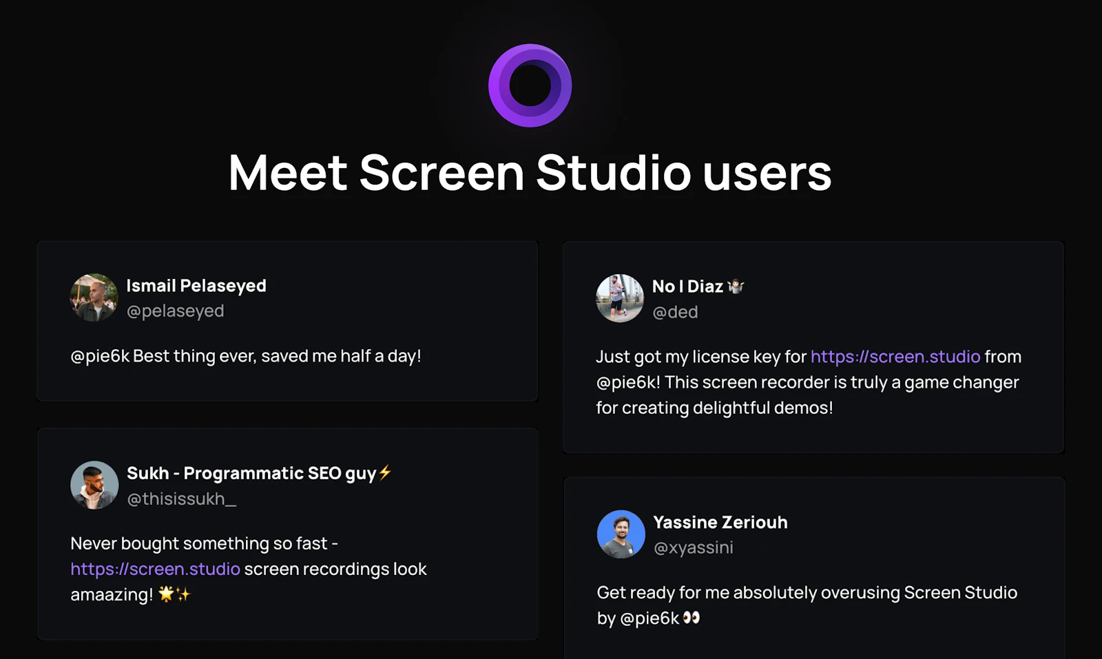 Screen Studio screenshot — Beautiful screen recordings in minutes