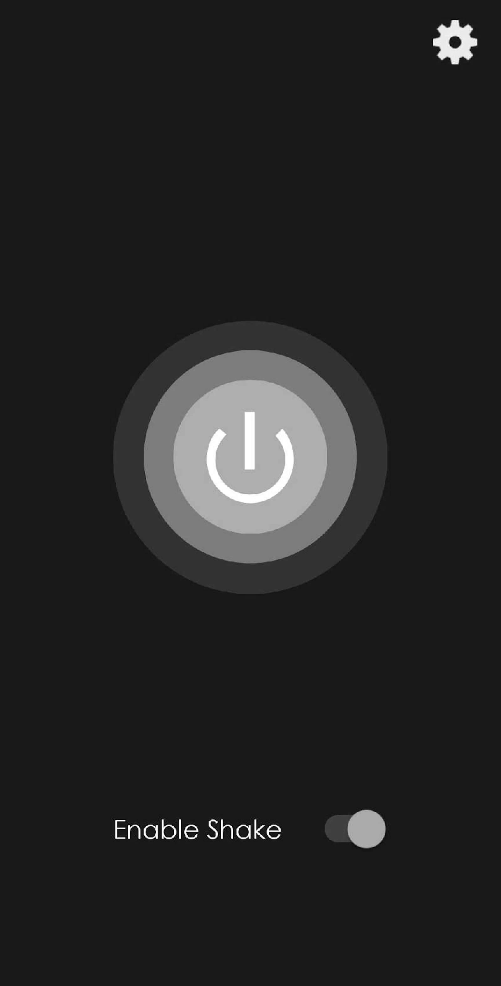Shake Light screenshot — App that turns on the flashlight with a shake of the phone