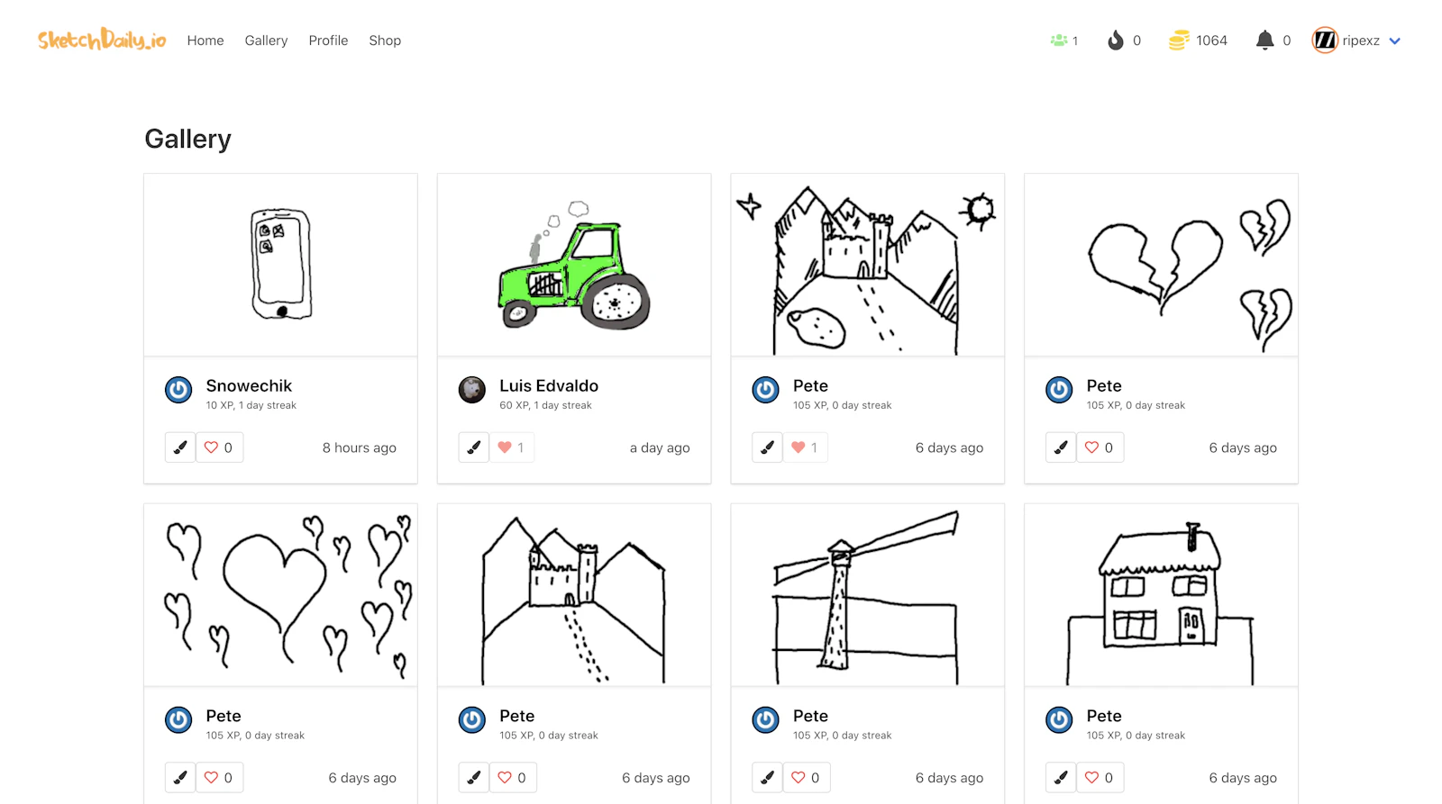 SketchDaily screenshot — Free educational tool for improving your sketching skills.
