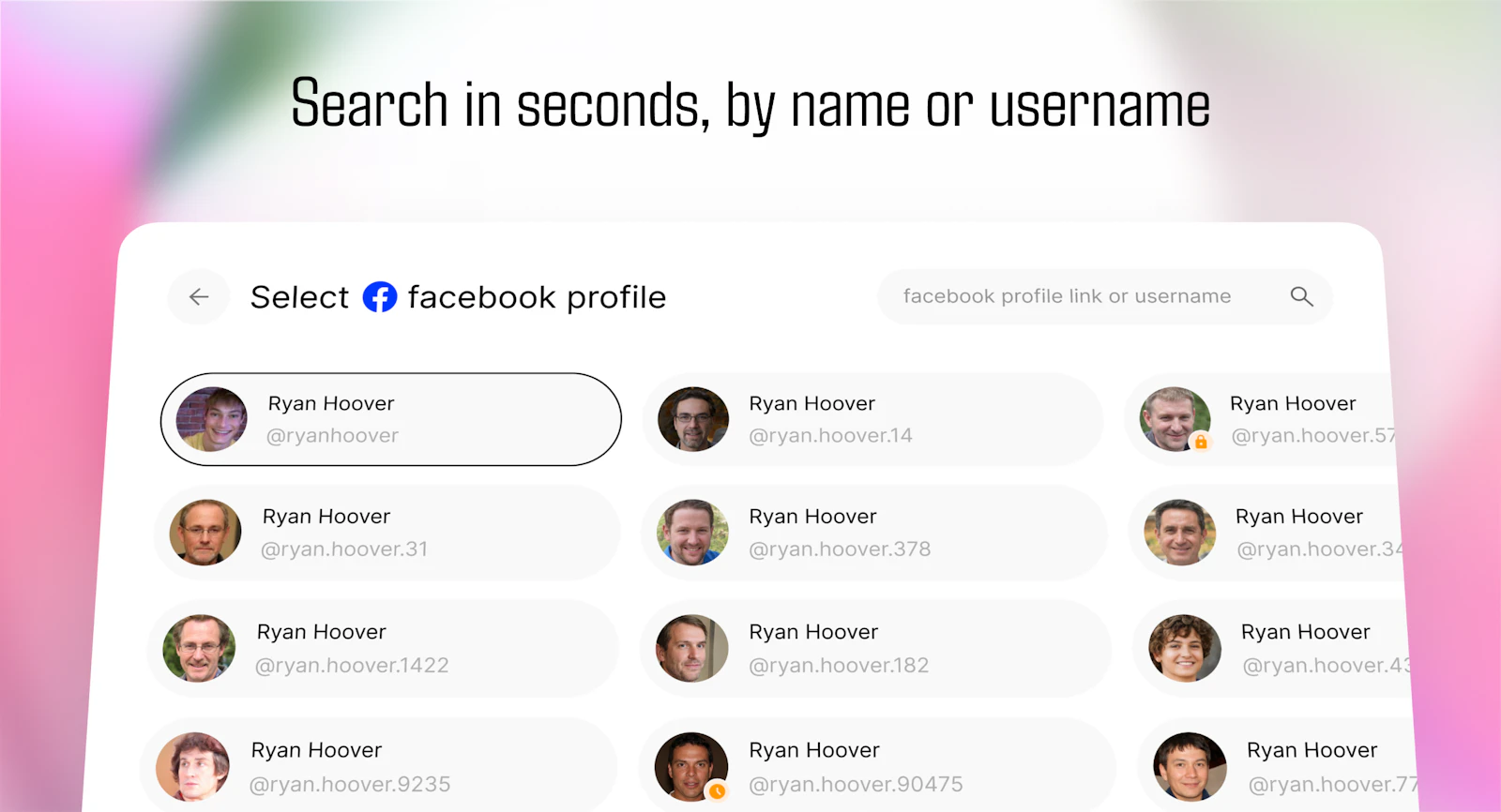 Socialprofiler screenshot — Find out what people are into based on their social media
