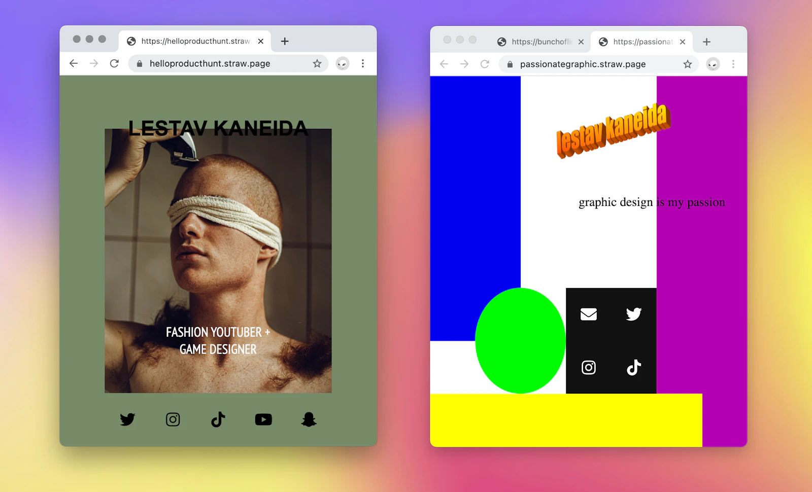 Straw.Page screenshot — Extremely simple website builder