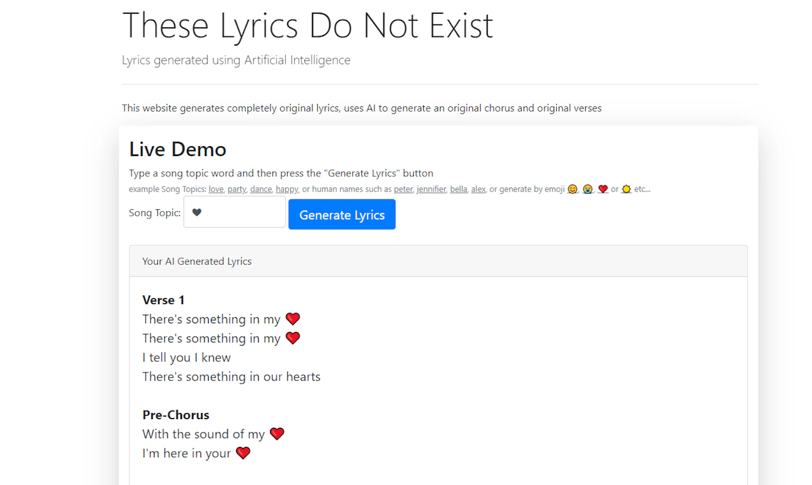 These Lyrics Do Not Exist preview