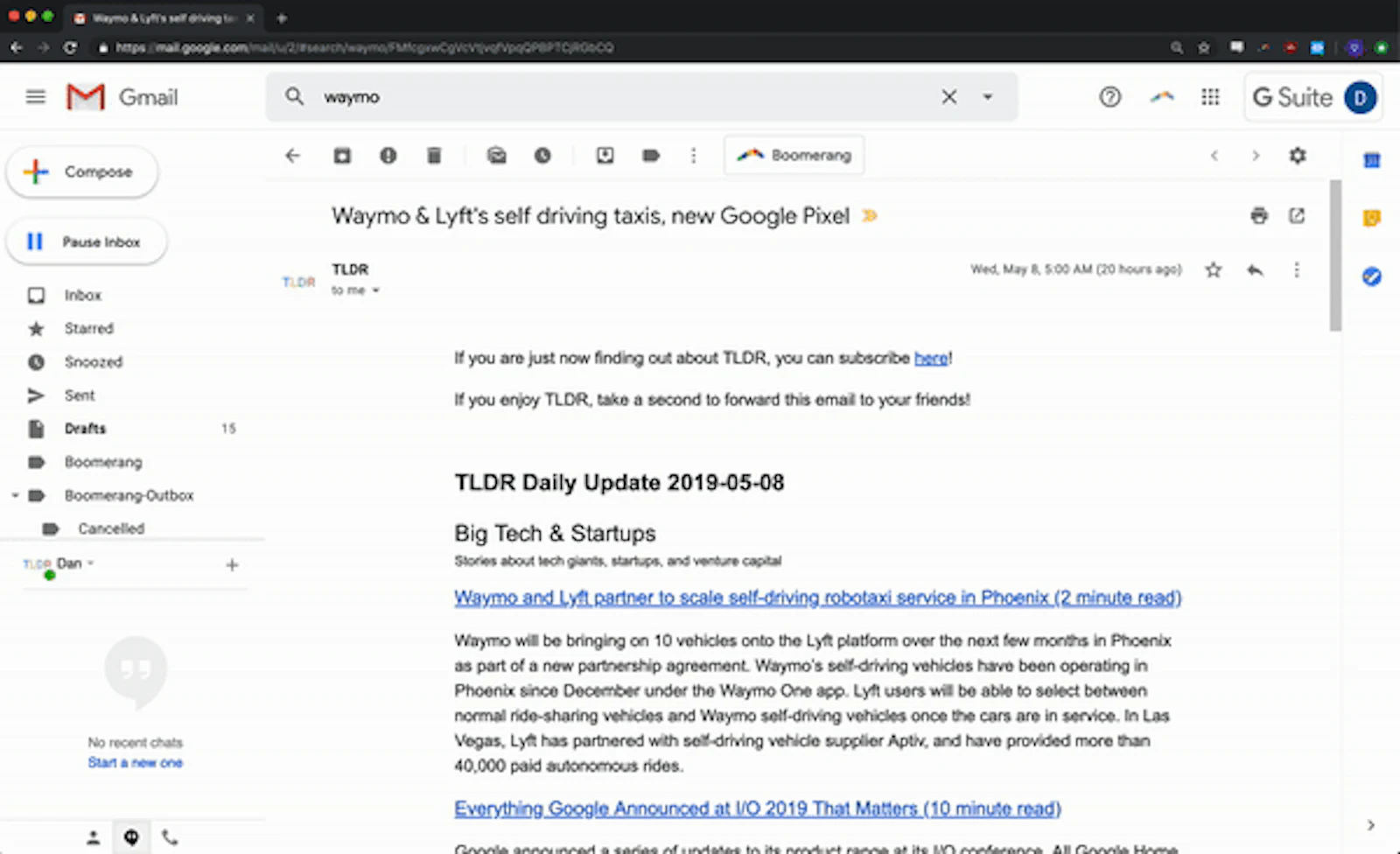 TLDR Newsletter preview