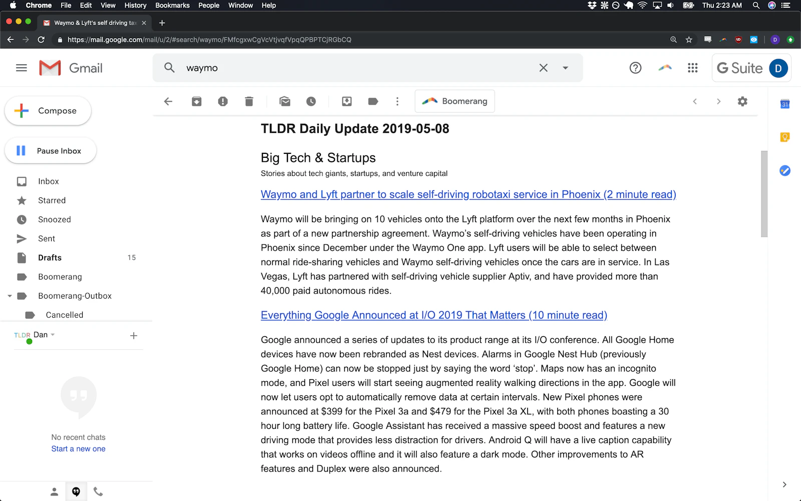 TLDR Newsletter screenshot — Byte sized news for techies