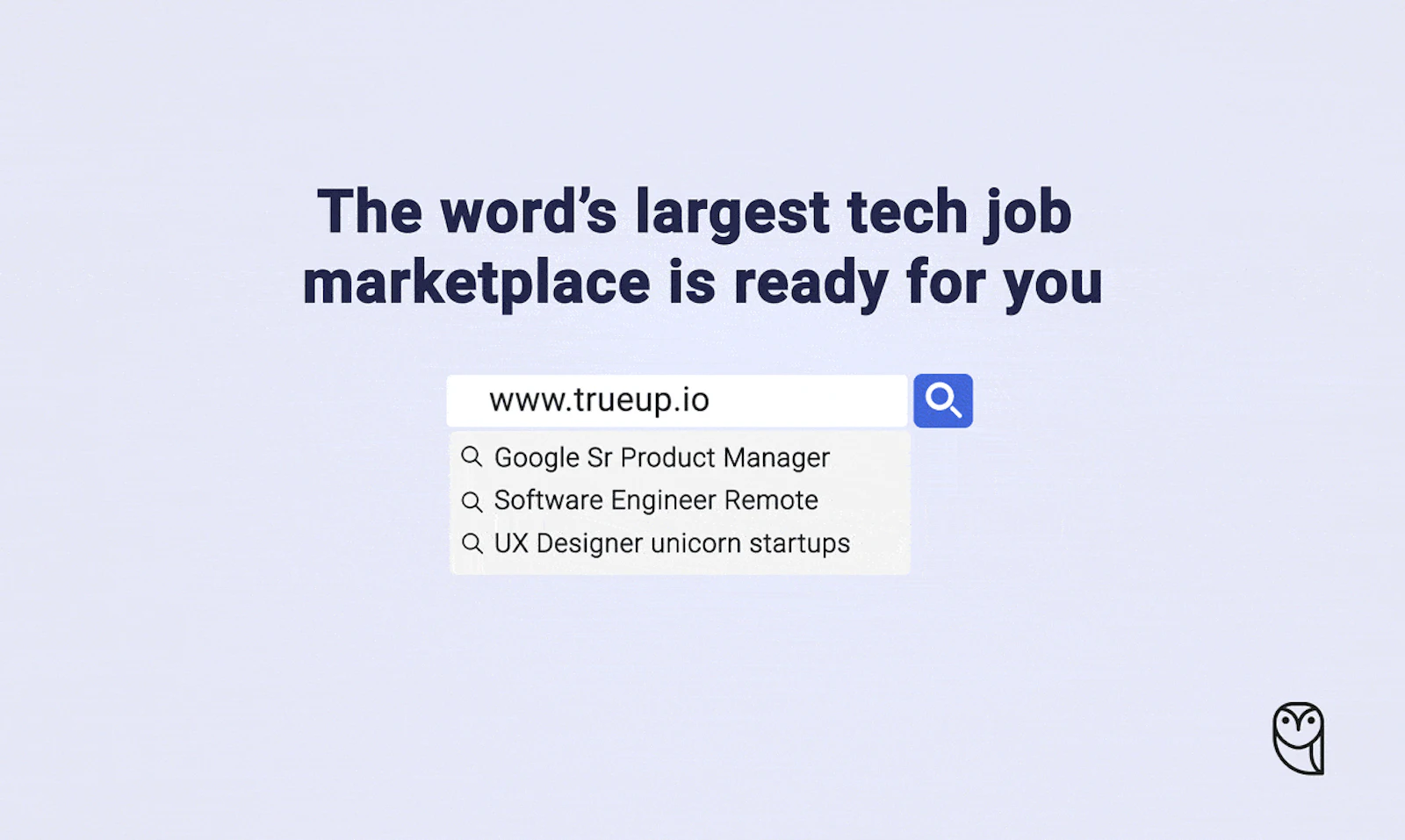 TrueUp Tech Job Marketplace screenshot — 360,000+ open jobs at top startups, unicorns, and big tech