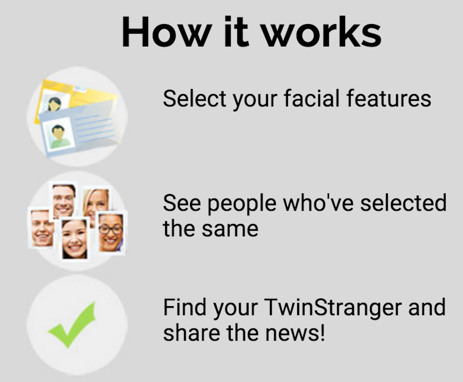 Twin Strangers screenshot — Find your lookalike from anywhere in the world