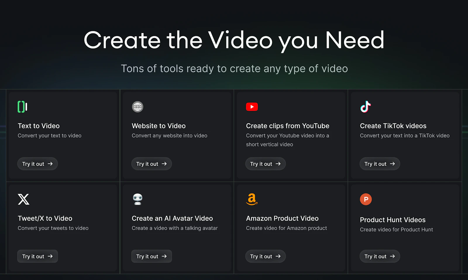 Typeframes screenshot — Video creation for makers