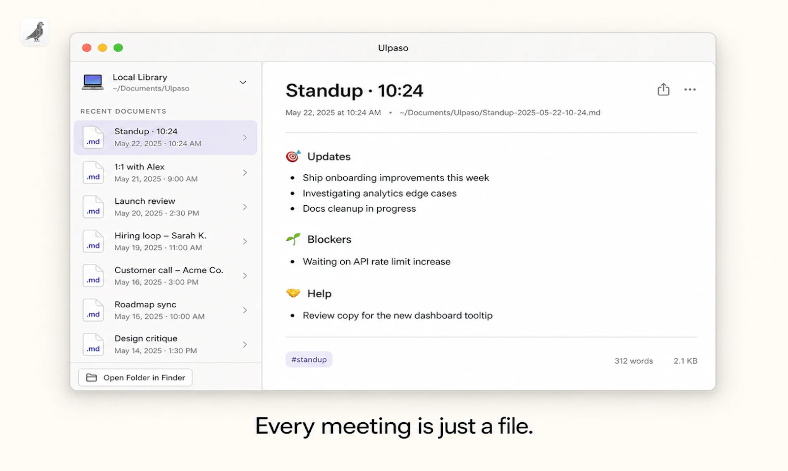 Ulpaso screenshot — Stop paying just to take meeting notes