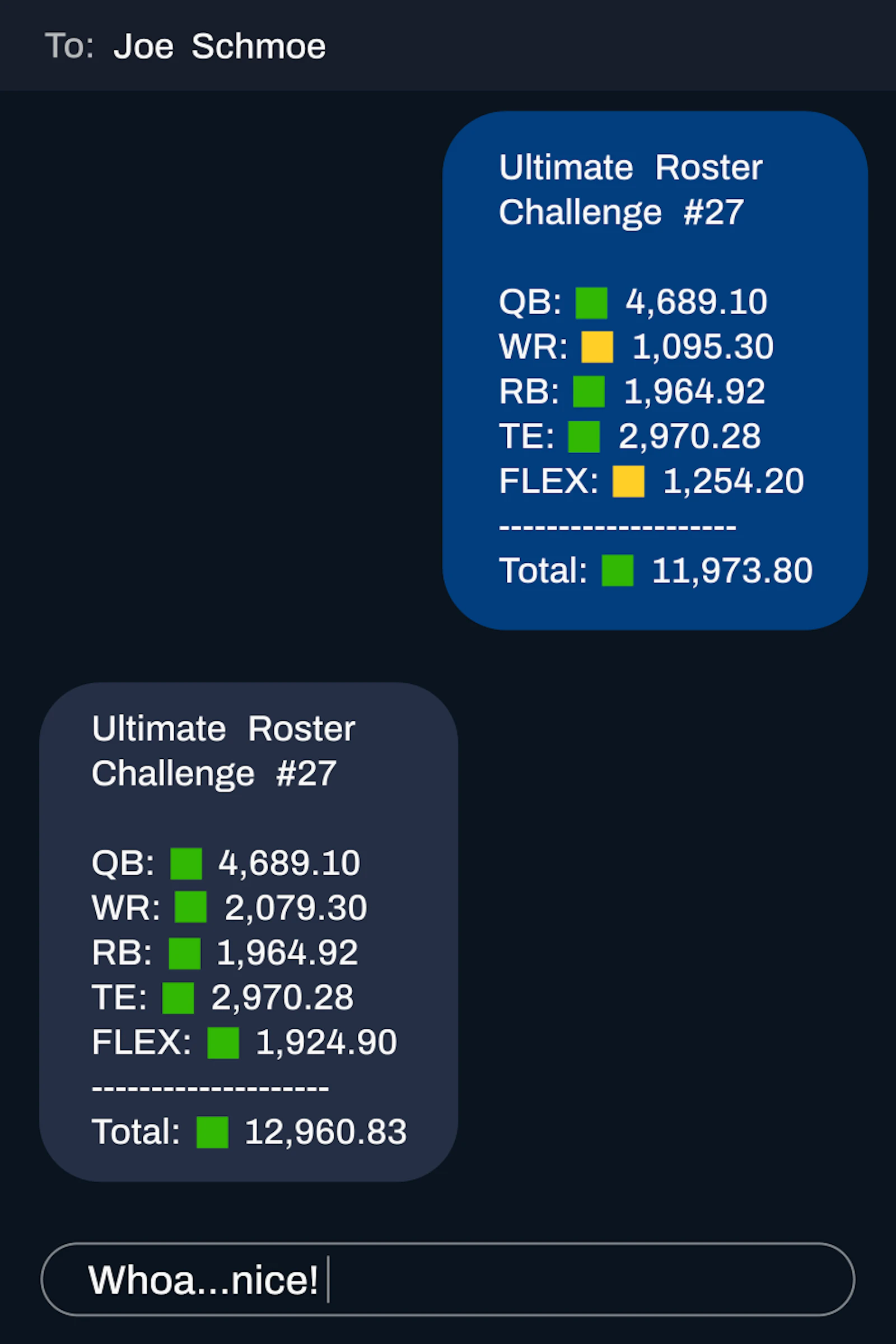 Ultimate Roster screenshot — A shareable daily fantasy football game