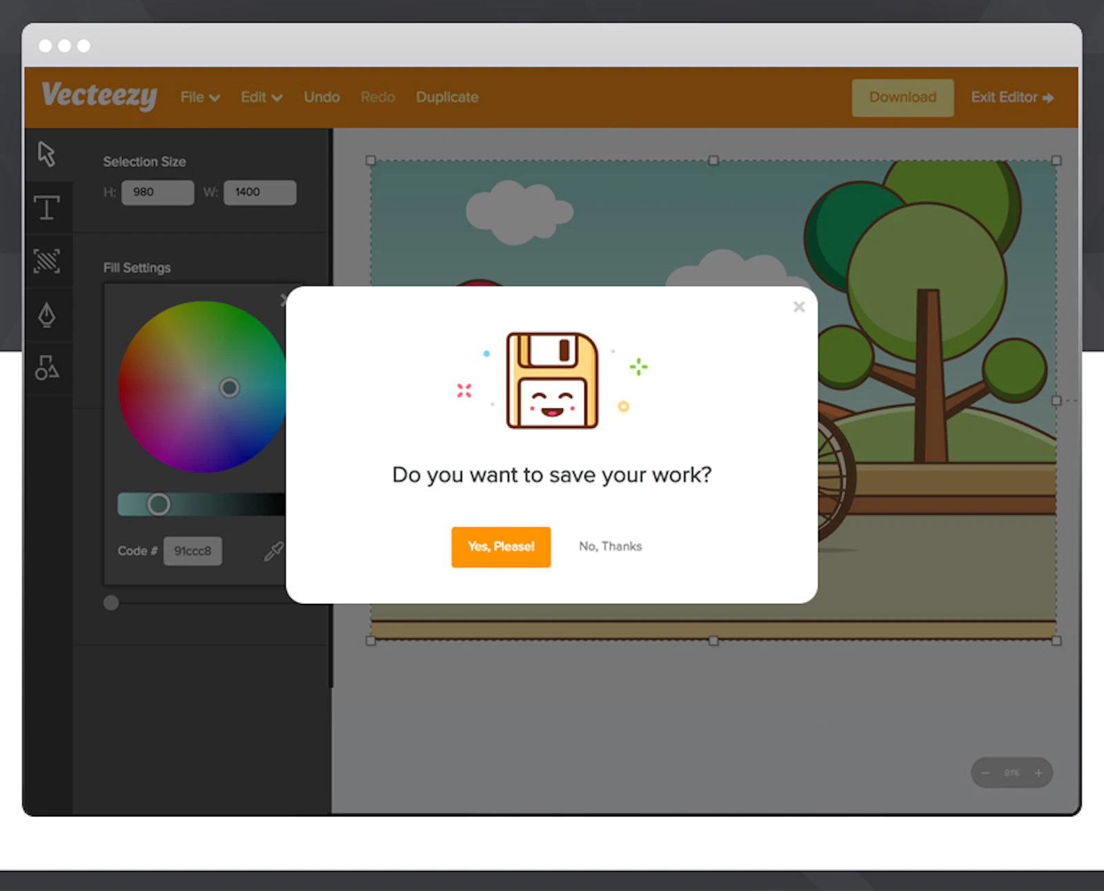 Vecteezy Editor screenshot — Free online vector editor