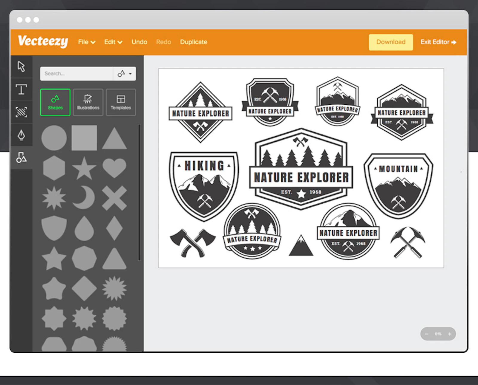 Vecteezy Editor screenshot — Free online vector editor