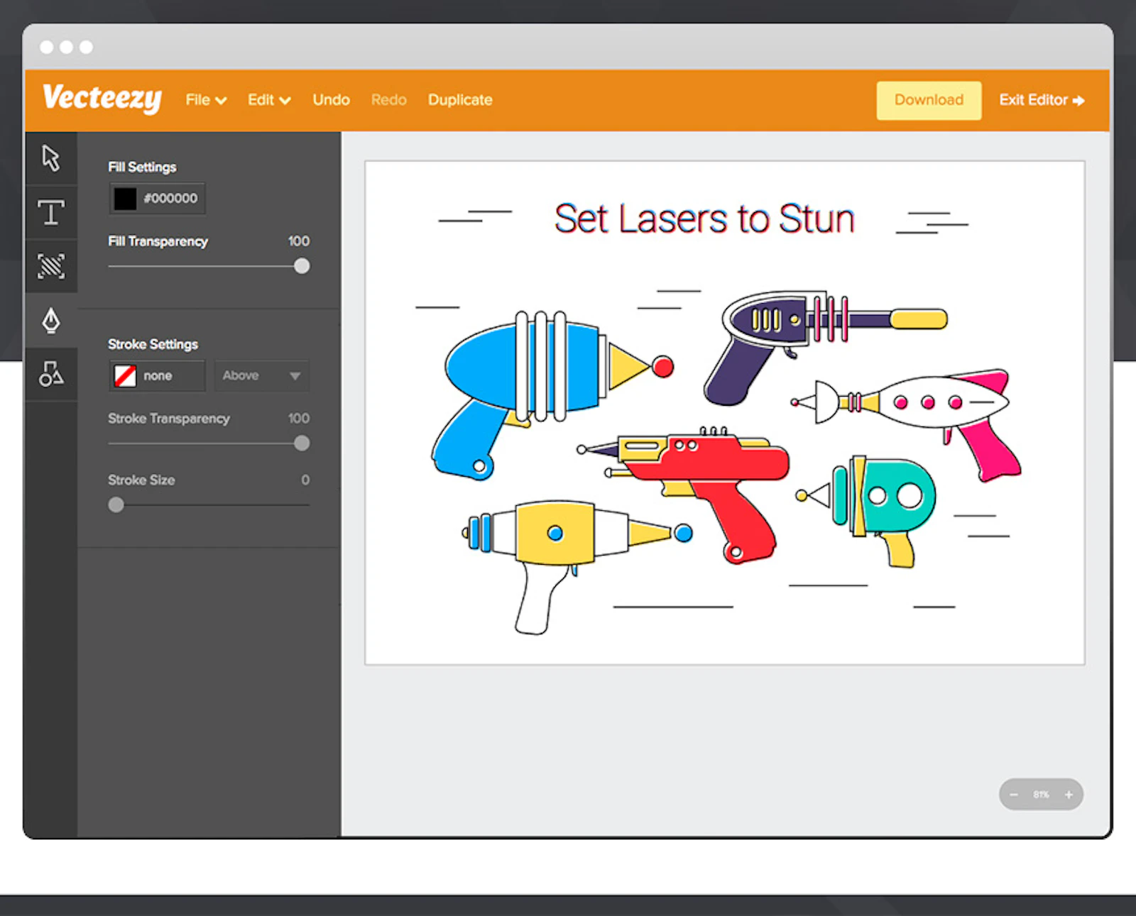 Vecteezy Editor screenshot — Free online vector editor
