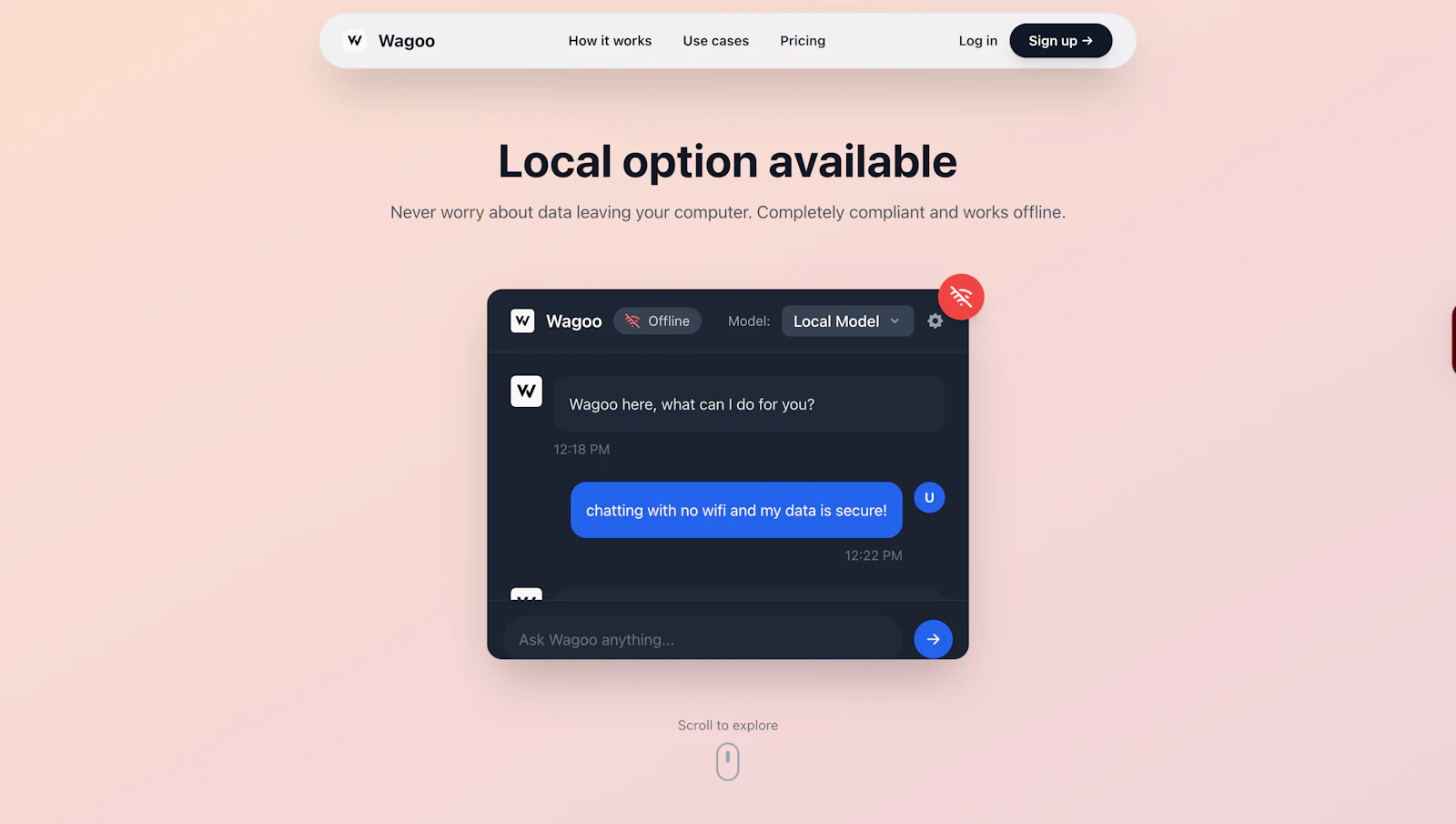 Wagoo screenshot — Private desktop assistant-reduce friction & run local