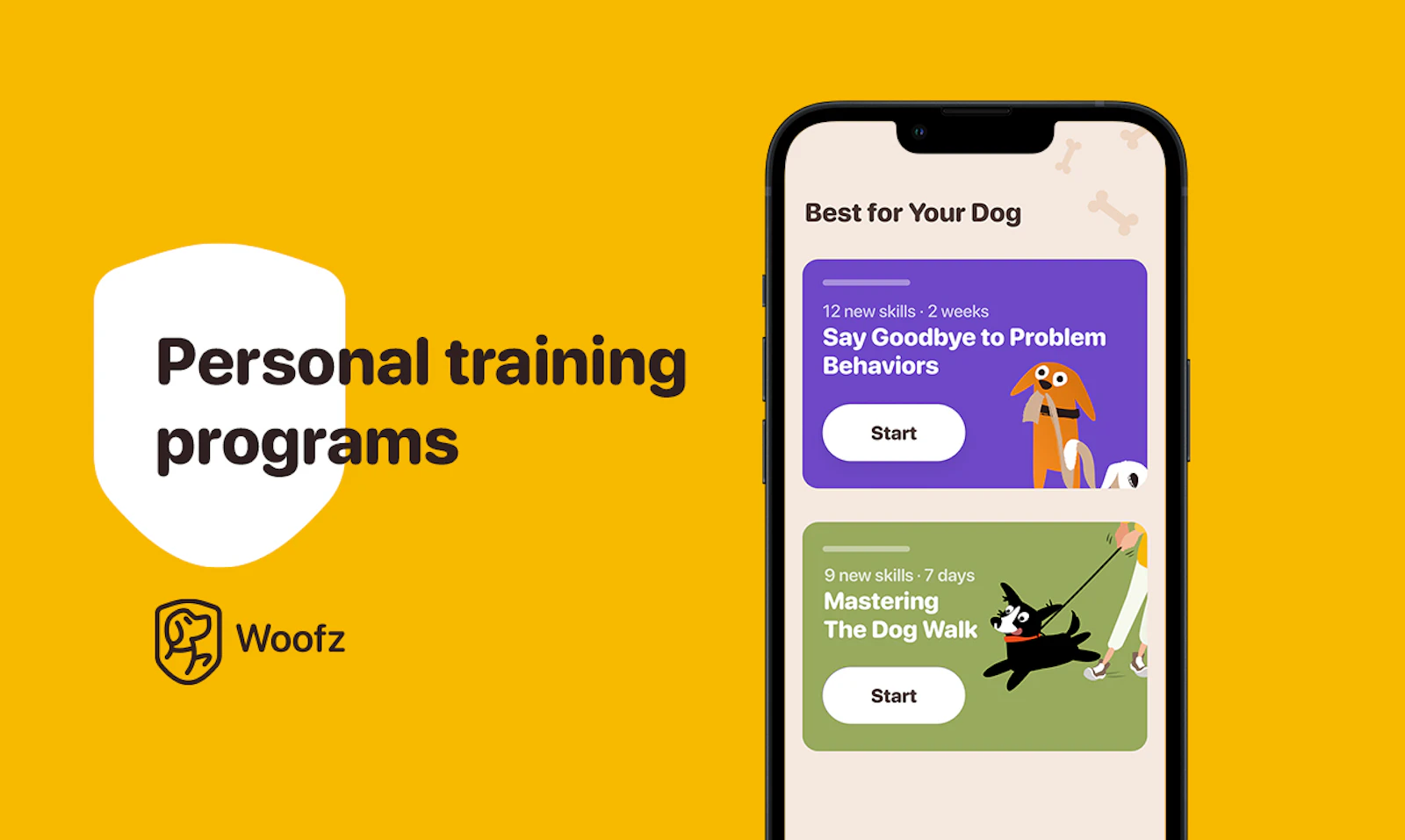 Woofz screenshot — Must-have dog training app for all dog owners & owners-to-be