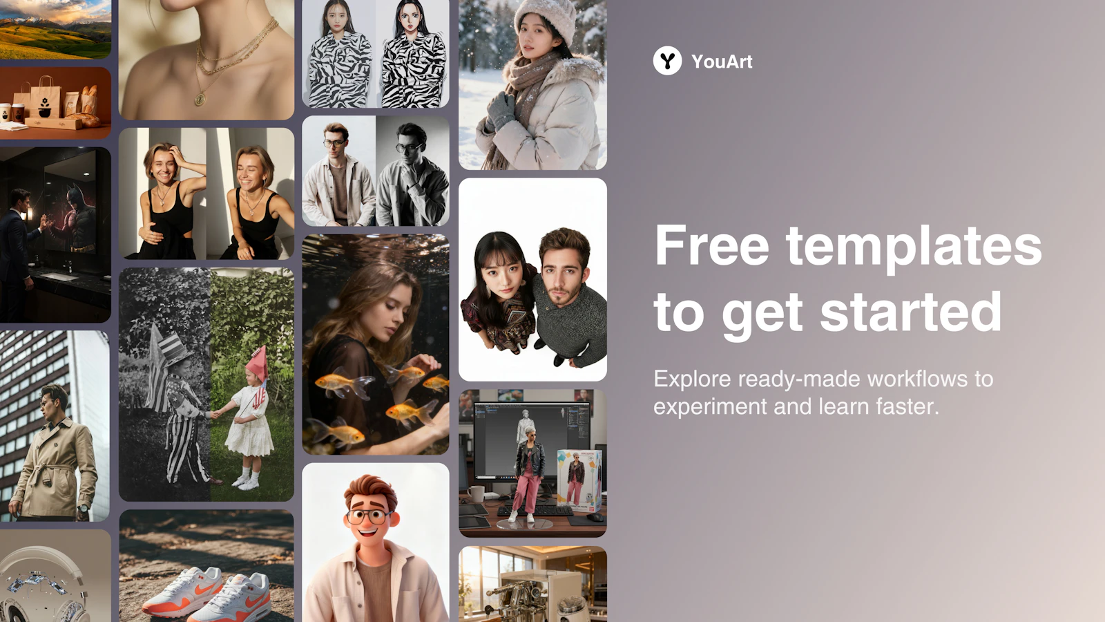 YouArt screenshot — An agentic workflow studio to create high-quality creatives