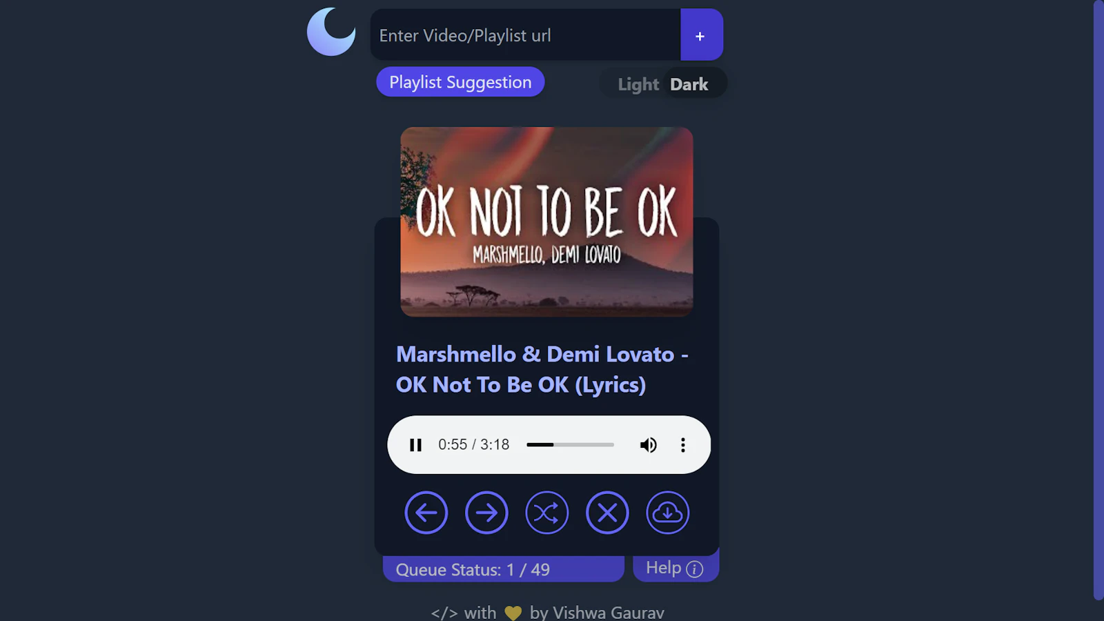 YTMP screenshot — Play YouTube videos as audio in background without ads